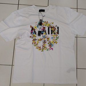 Amiri Men's Short Sleeve Butterfly Printed Shirt